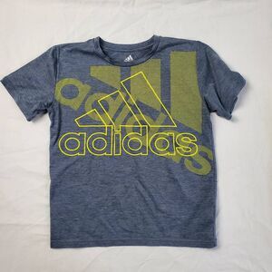 Adidas Gray Neon Logo Tee Youth Size S 8